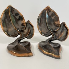 Vintage Emilio Maraffi (attributed) Cast Bronze Leaf Bookends  picture