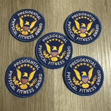 Vintage Blue Presidential Physical Fitness Award Patches 3” Embroidered Lot of 5 picture