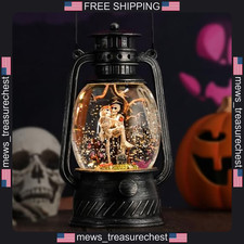 Halloween Snow Globe Lantern with Skeleton Couple and Music Indoor Decor picture