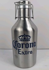 Corona Stainless Crown Logo Growler, 64oz Metallic with Lid 11