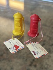 Vintage 70s Sanrio Qui Quaks Pochacco & My Melody Fire Hydrant Keychain Lot RARE picture