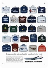 1962 BOEING 707 JET Airline Logo Bags *** DECORATIVE REPLICA METAL SIGN *** picture