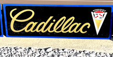 Hand Painted Antique Vintage Old Style Cadillac V Service Station CAR LOT Sign picture