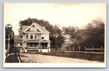 Vintage RPPC Real Photo Postcard Old Houses Residential Street Architecture picture