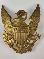 Rare Post Civil War US  Dress Eagle Army Helmet or Hat Badge Plate Emblem picture