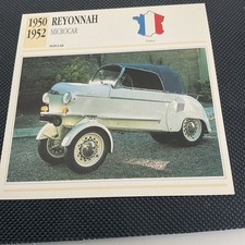Edito-Service Car Collectors card - 1950/2 Reyonnah Microcar and Spec EB1 picture