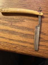 Lewis Stenger Barbers Supply Co Portland OR Vanadium Straight Razor Fancy Scales picture
