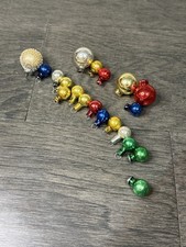 Vintage Mercury Glass Mini Christmas Ornaments Balls 1940s Lot MCM Shiny picture