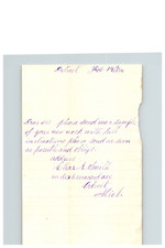 1884 Handwritten Letter Charles A Smith Detroit Mi Michigan Family History picture