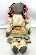 VTG Folk Art Fairfield Black Americana Cloth Rag Childs Doll Primitive Southern picture