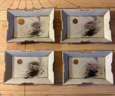 Vintage Japanese Sushi Condiment Trays Porcelain. Set Of 4 picture