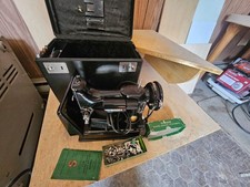  Singer Vintage 221 Featherweight Black Sewing Machine W/ Case Working  picture