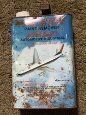 Vtg RARE Airplane Graphics Paint Remover Can Rusty & Crusty Display Fine-Strip picture