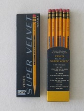 Vintage Venus Super Velvet 3558 No. 2 3 Hard Pencils Box 12 Unused Blue Band picture