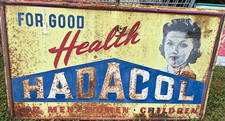 Hadacol For Good Health Vintage Metal Advertising Sign Beige Blue Red White picture