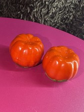Vtg Made In Japan Pumpkin Salt & Pepper Shaker Set 