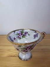 Vintage Made in Japan Lusterware Floral Creamer Pitcher Gold Trim picture