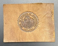 c1910 L23 Pennsylvania State Seal Tobacco Leather Antique Gold Silver picture