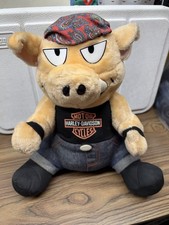 Vintage 90's Original Harley Davidson Plush Hog Pig Bandana Stuffed Animal picture