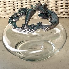VTG 1994 Seagull Canada Pewter Etain Zinn Bowl with Seashell Lid Trinket Dish picture