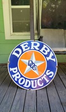 Derby Products Vintage Porcelain Sign  picture