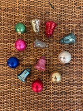 12 Antique German Mercury Glass Feather Tree Ornaments picture