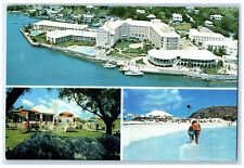 c1950's Princess Hotel Golf Clubhouse Bermuda Multiview Vintage Postcard picture