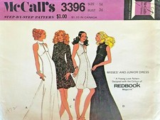 1970's VTG McCall's Misses' Dress Pattern 3396 Size 14 UNCUT picture