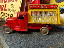 c.1930s Original Vintage Coca Cola Tin Truck Metalcraft Corp. W/Bottles Toy Rare picture