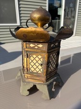 Vintage Brass Japanese Buddhist Temple Lantern marked 専宗寺 Senjo-ji picture