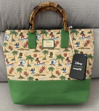 Loungefly Disney Lilo & Stitch Beach Scenes Allover Print Canvas Tote Bag NWT picture