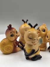 Vintage Josef Originals Style Bug Figurines Lot of 5 Bees Snail Miniatures picture