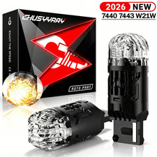 2X 7443 7440 7441 7444 T20 Amber Yellow LED Light Bulbs For Turn Signal Light picture