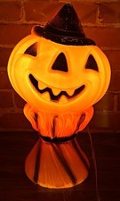 Empire Vintage Halloween Haystack Jack-O-Lantern Pumpkin Table Lamp Light 1969 picture