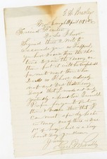 1868 Handwritten signed Letter GW Bradley Newburgh NY Promissory Note Financial picture