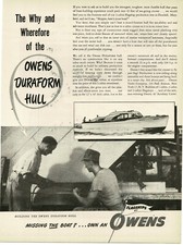 1946 OWENS Yacht Co. Duraform Hull 42' Cabin Cruiser Vintage Print Ad picture