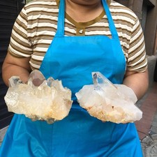 2 pieces 6.07LB Natural Transparent White Quartz Crystal Cluster Specimen 6638 picture
