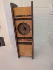 vintage Robert McKeown mixed-wood table clock handcrafted by artist 1980 picture