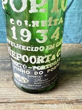 Vintage 1934 Niepoort Colheita Port Bottle Empty Embossed Green Glass picture