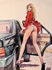 •Milo MANARA Signed Portfolio Print•  “Women & Autos (Main)”  —ITALIAN IMPORT— picture