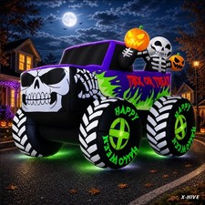 8FT Long Giant Halloween Inflatables Decoration Outdoor Skeleton Monster Truck B picture