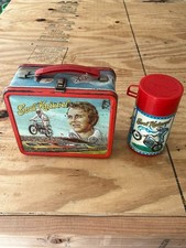 Vintage Evel Knievel 1974 Aladdin Metal Lunch Box with Thermos picture