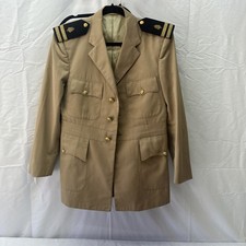Vtg WWII US Navy Officer Service Dress Khaki Uniform Set Tunic Collar Cap picture