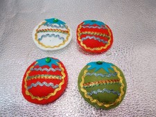 4 Vintage Felt Christmas Ornaments Made in Japan picture