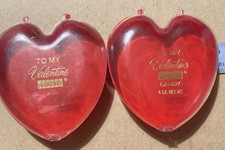 2 vintage Brachs Valentine plastic candy containers picture