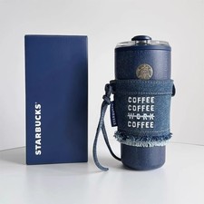 New Starbucks China 2026 Denim Star Coffee Retro 21oz Tumbler with Cup Sleeve picture