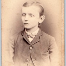 c1870s Oconomowoc WI CDV Photo Boy Portrait Bow Tie D G Munger Photographer WI picture