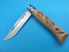 USED Opinel #08 ENGRAVED Limited Edition Pocket Knife No. 8 a picture