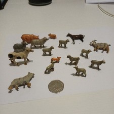 Lead Metal Farm Animals Figures x 15 Vintage Antique, possibly Britains.  picture