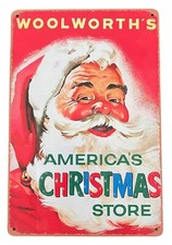 Retro Woolworth's Santa Christmas Metal Advertising Sign  12